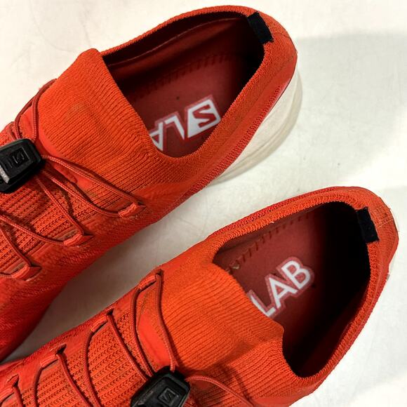 GOOD Salomon S/LAB ULTRA 3 Trail Running Shoe Red / White Unisex W 11 / M 10 - Picture 8 of 12